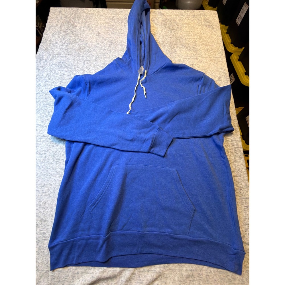 Alternative Apparel Eco Fleece Hoodie Royal‎ Blue Pullover Drawstring Pocket 3XL